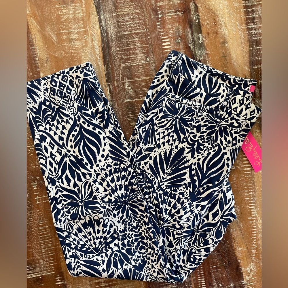 - NWT Lilly Pulitzer Kelly Knit Skinny Ankle Pants Navy By land or by sea
